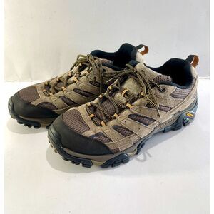 Merrell Vibram leather hiking shoes outdoor sports brown waterproof men 11